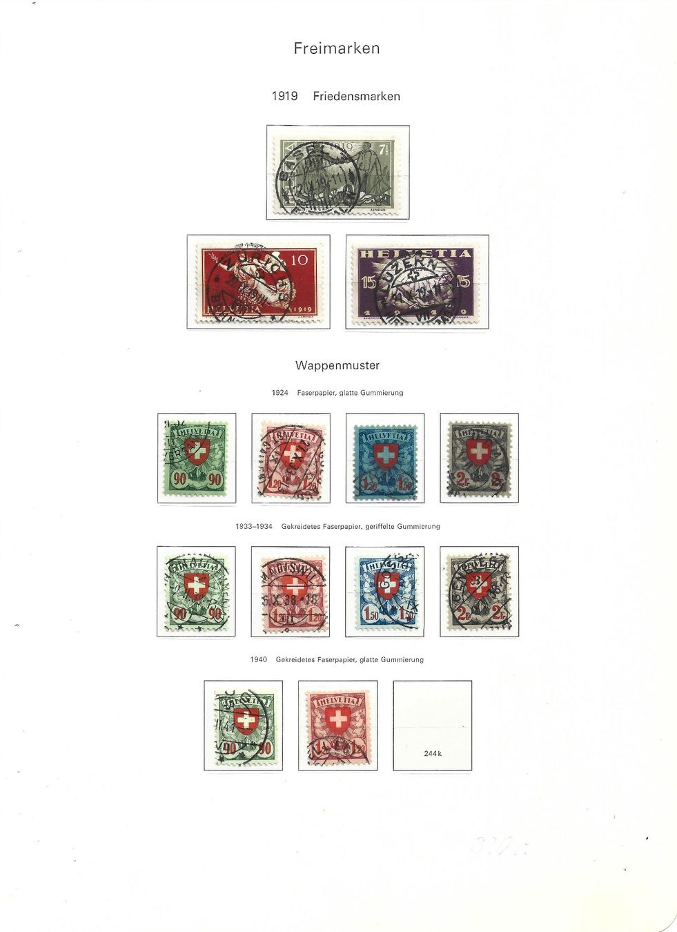 Tous les timbres: types écusson – D'occasion à Delemont par toutdubon11