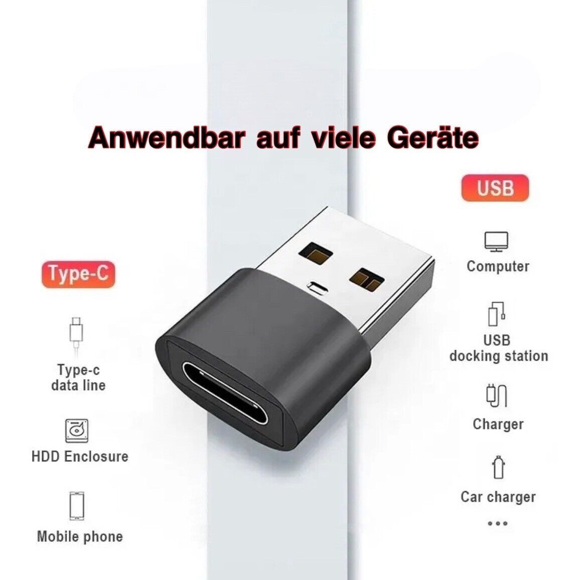 Unità & Adattatore: Konverter USB C auf USB A Adapter  iphone ipad schwarz – Nuovo (secondo la descrizione) da Kirchdorf AG venduto da csnmclub 8