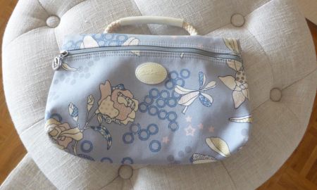 Longchamp Le Pliage / Microknit Pouch /Blumenmuster hellblau