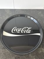 Coca-Cola Tablett rund schwarz guter Zustand 40cm
