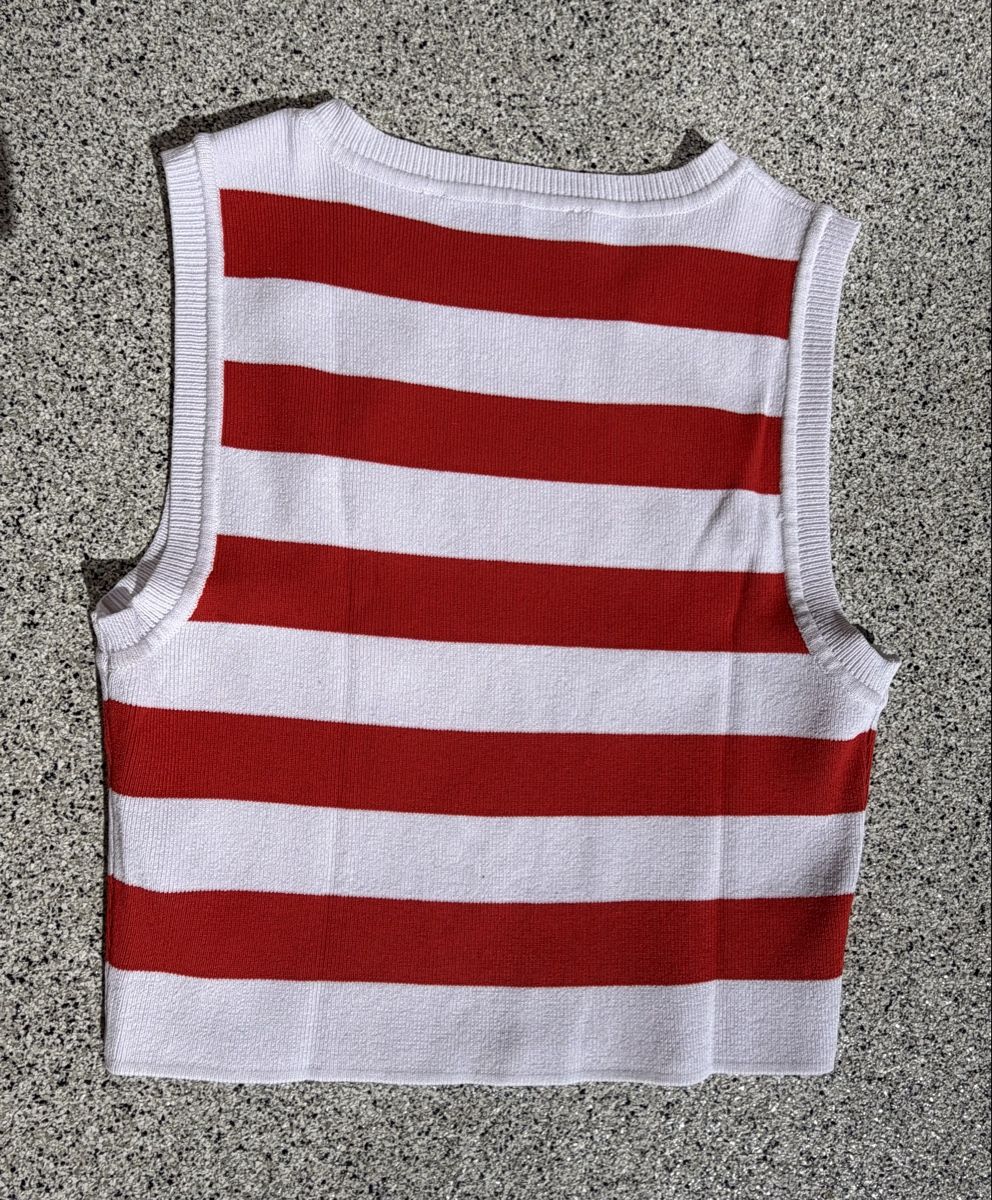 Zara Top: Top rayé rouge et blanc – Nuovo (secondo la descrizione) da Ovronnaz venduto da Justine96 4