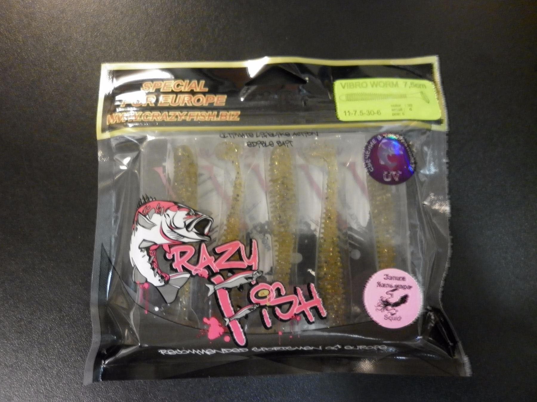 Köder: 5 Vibro Worm Crazy Fish 7,5 cm col. 30 – Neu und originalverpackt aus Fribourg von versus702