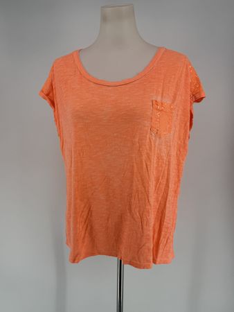 Neon orange Shirt mit Pailletten Gr. M