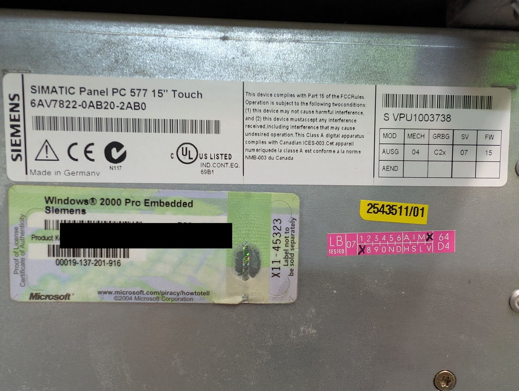 PC: Siemens SIMATIC Panel PC 577 15" Touchscreen - gebraucht – Usato da Egliswil venduto da Seetalerm1 6