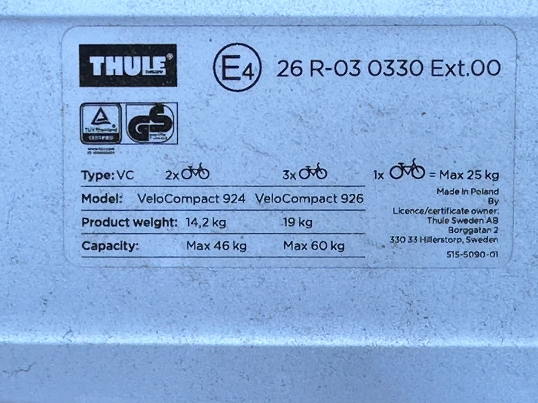 Balken: Fahrradträger Thule VeloCompact 924 – Gebraucht aus Biberist von Daroko 4