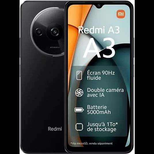 Xiaomi Telefoni cellulari / Smartphones: Smartphone Redmi A3 noir 64Go, 4Go RAM – Usato da Les Acacias venduto da Dame_Shakti