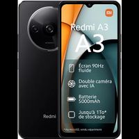 Smartphone Redmi A3 noir 64Go, 4Go RAM