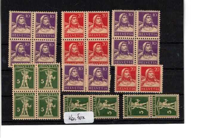 Alle Briefmarken: Div. Viererblocks und Paare postfrisch ** – Gebraucht aus Bottmingen von Golferin