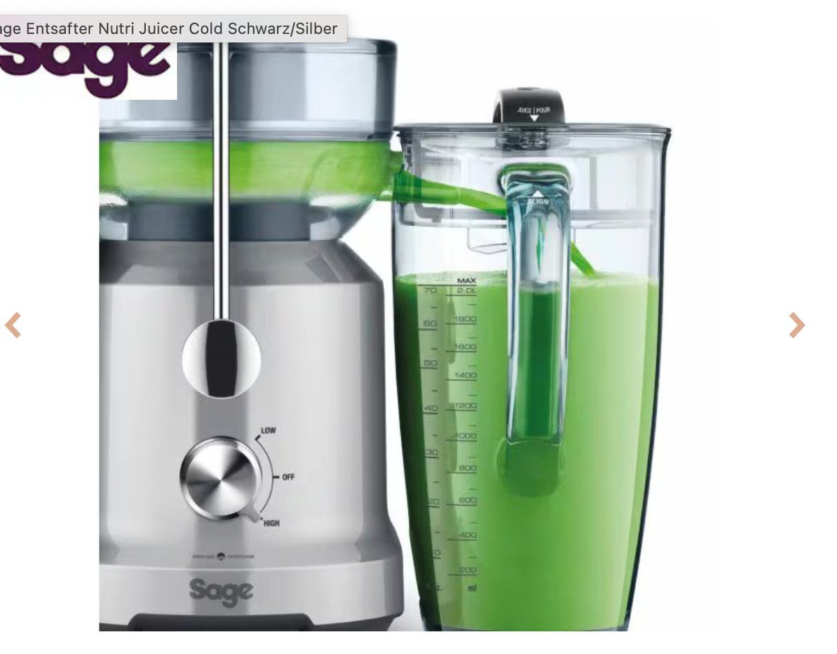 Sage Elettrodomestici da cucina: Sage Entsafter Nutri Juicer Cold Schwarz/Silber – Nuovo (secondo la descrizione) da Bern venduto da RS-Outlet