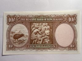 Neuseeland Banknote 10 Shillings 1960 UNC