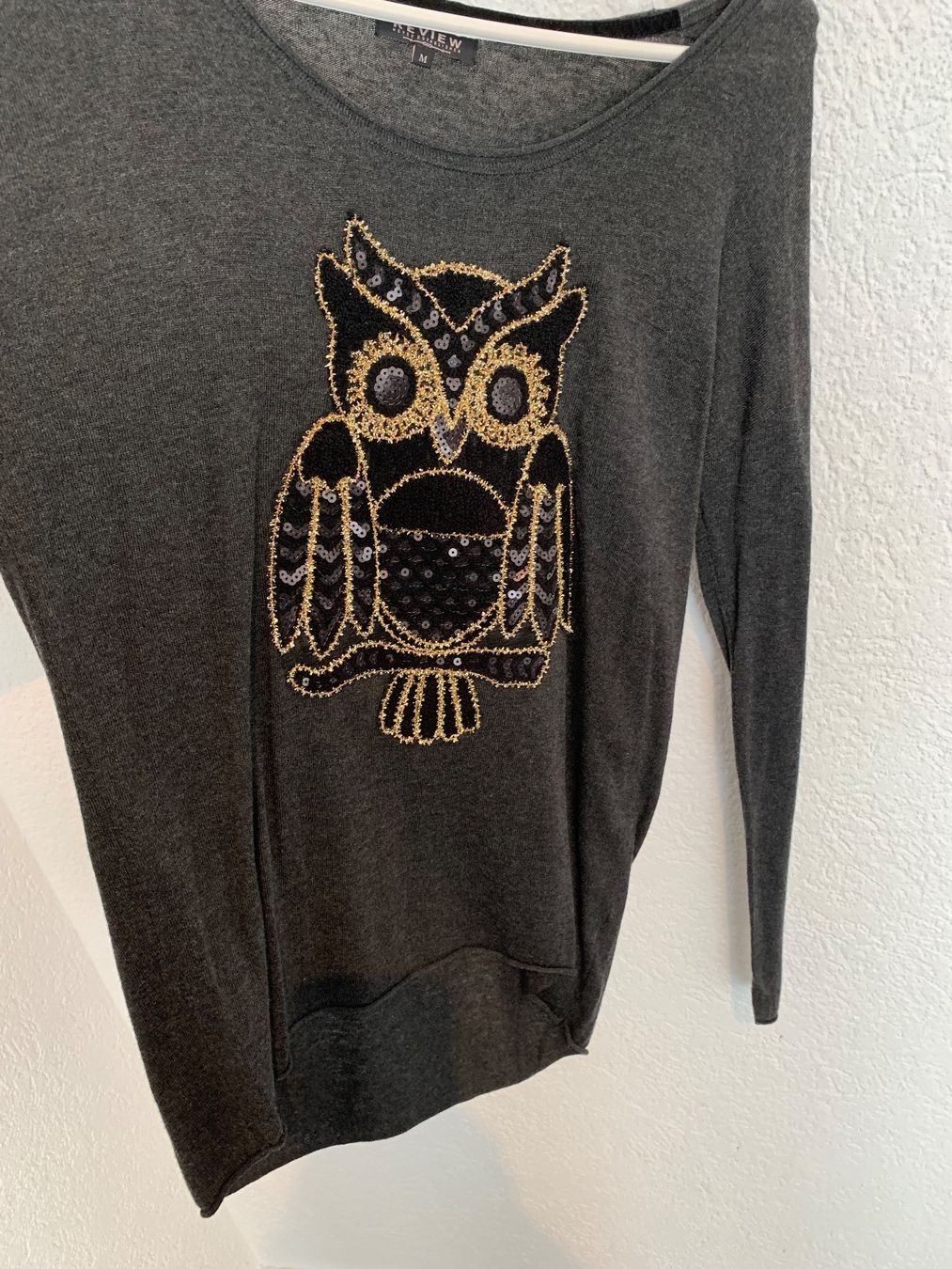 Maglioni & Felpe: Review leichter Pullover Shirt Eule Pailletten Gr. M – Usato da Fislisbach venduto da KolibriSecondhand 5