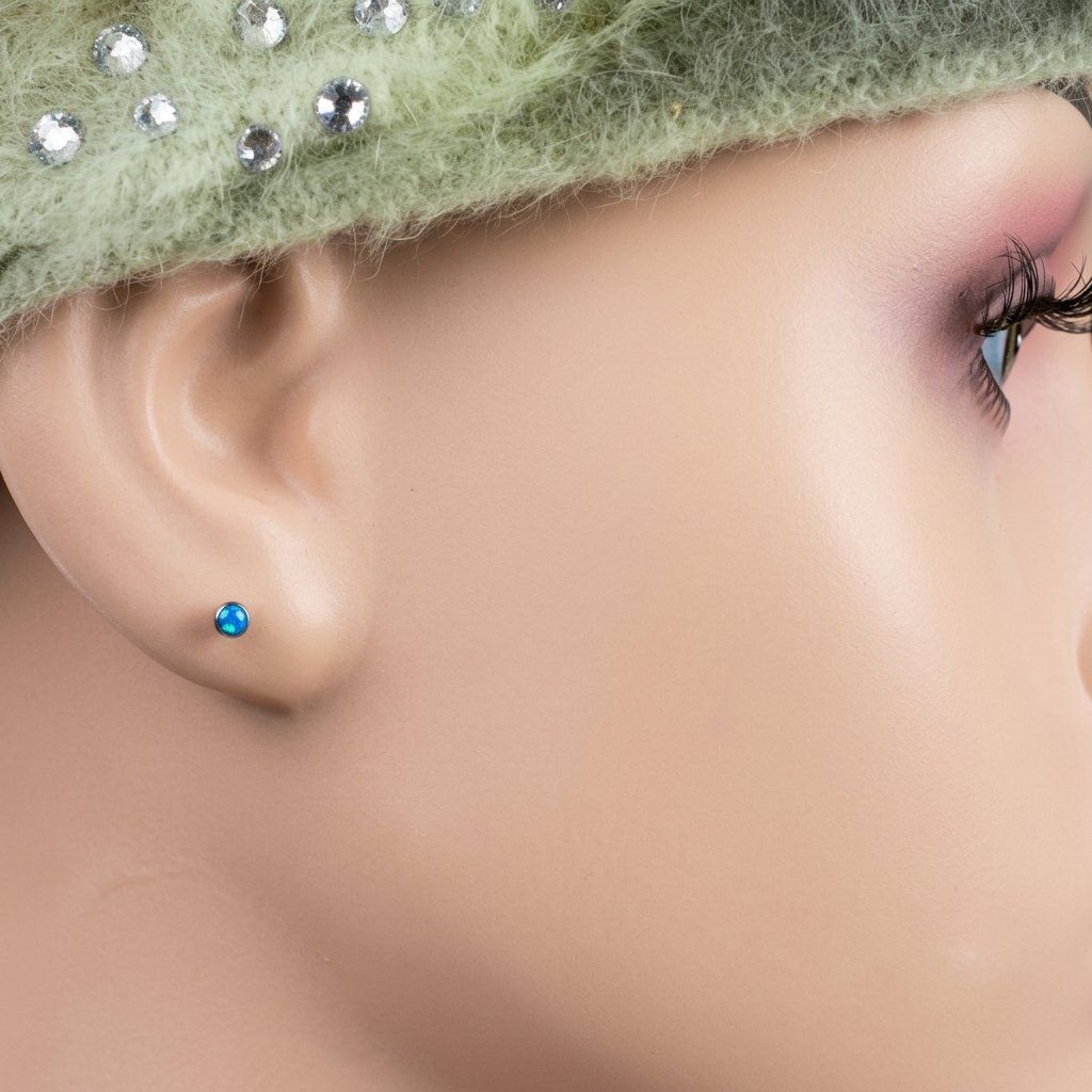 Orecchini pendenti & Orecchini a lobo: Titanium-Ohrstecker mit Opal / 3 mm – Nuovo e nell'imballaggio originale da Matten b. Interlaken venduto da kero71 2