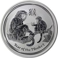 1 UNZE YEAR OF THE MONKEY AFFE 2016 LUNAR 2 SILBER OZ QUEEN