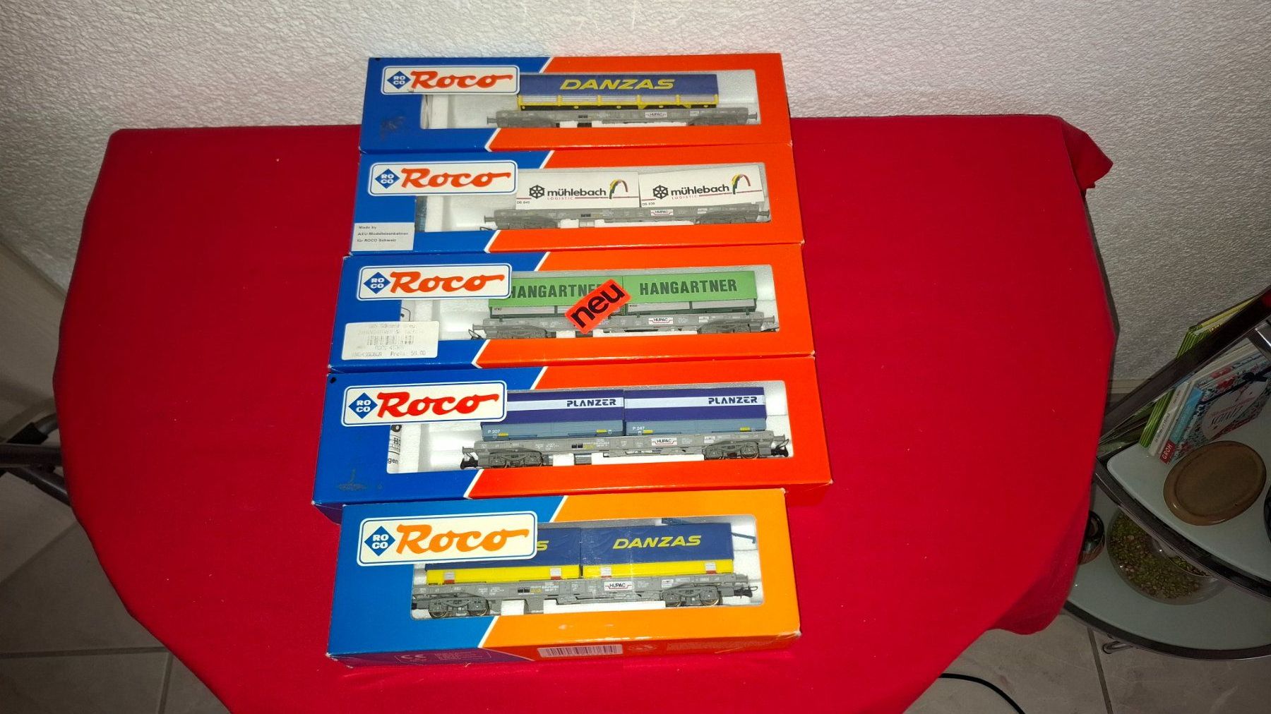 Roco Modelleisenbahnen: Roco : 5 Hupac Wagen , DC – Gebraucht aus Märwil von Siebenzipfel 1