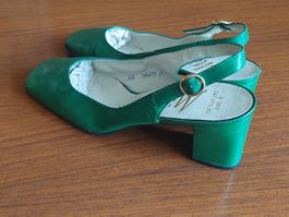 Bally Miss vintage sandalettes 1960 verte