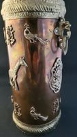 Asiatische Kupfer-/Messing-Vase mit Tieren