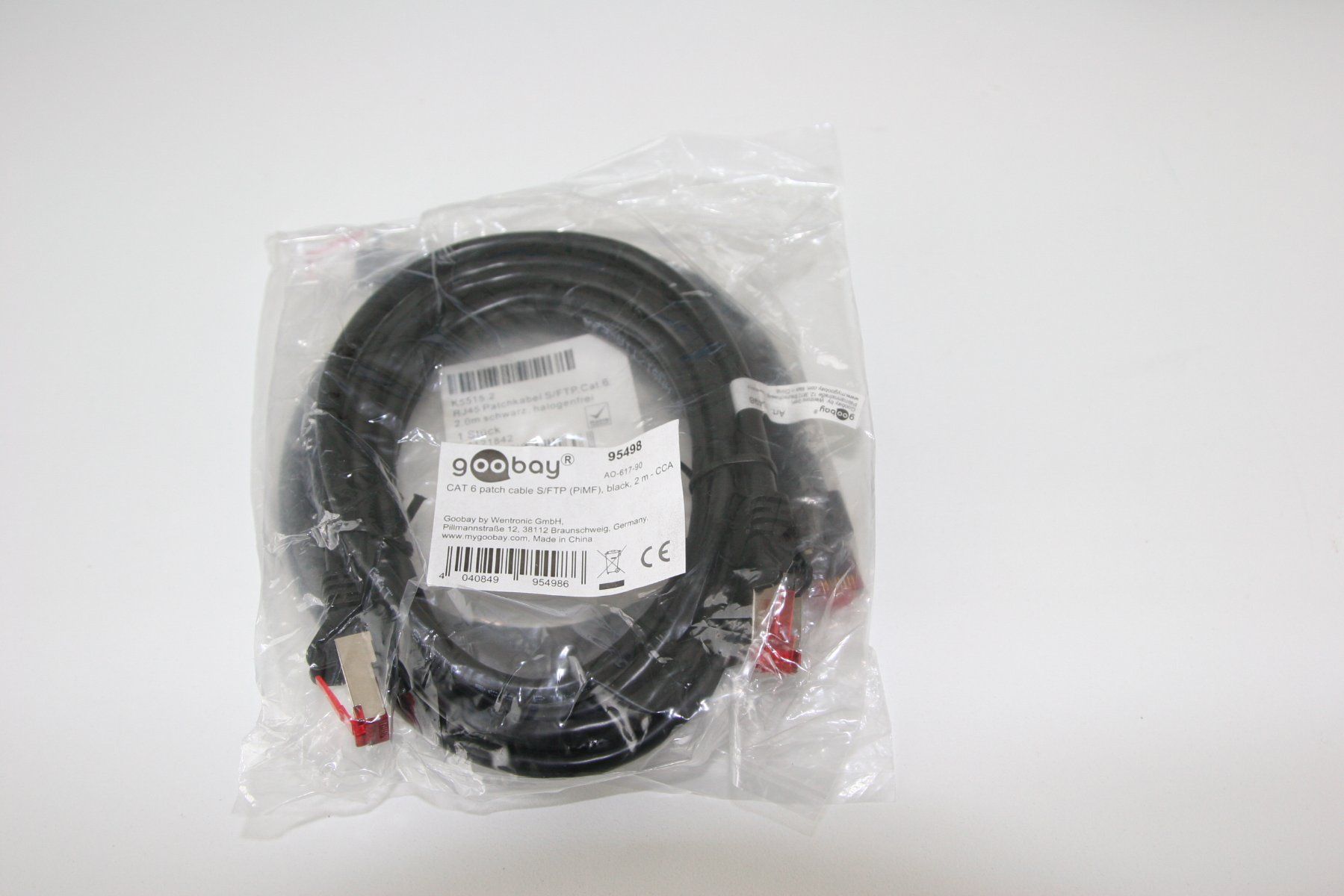 Cavi: 2 Patch Kabel, Netzwerkkabel, LAN Kabel, CAT6 2m schwarz neu – Nuovo e nell'imballaggio originale da Büren an der Aare venduto da Sabinem71