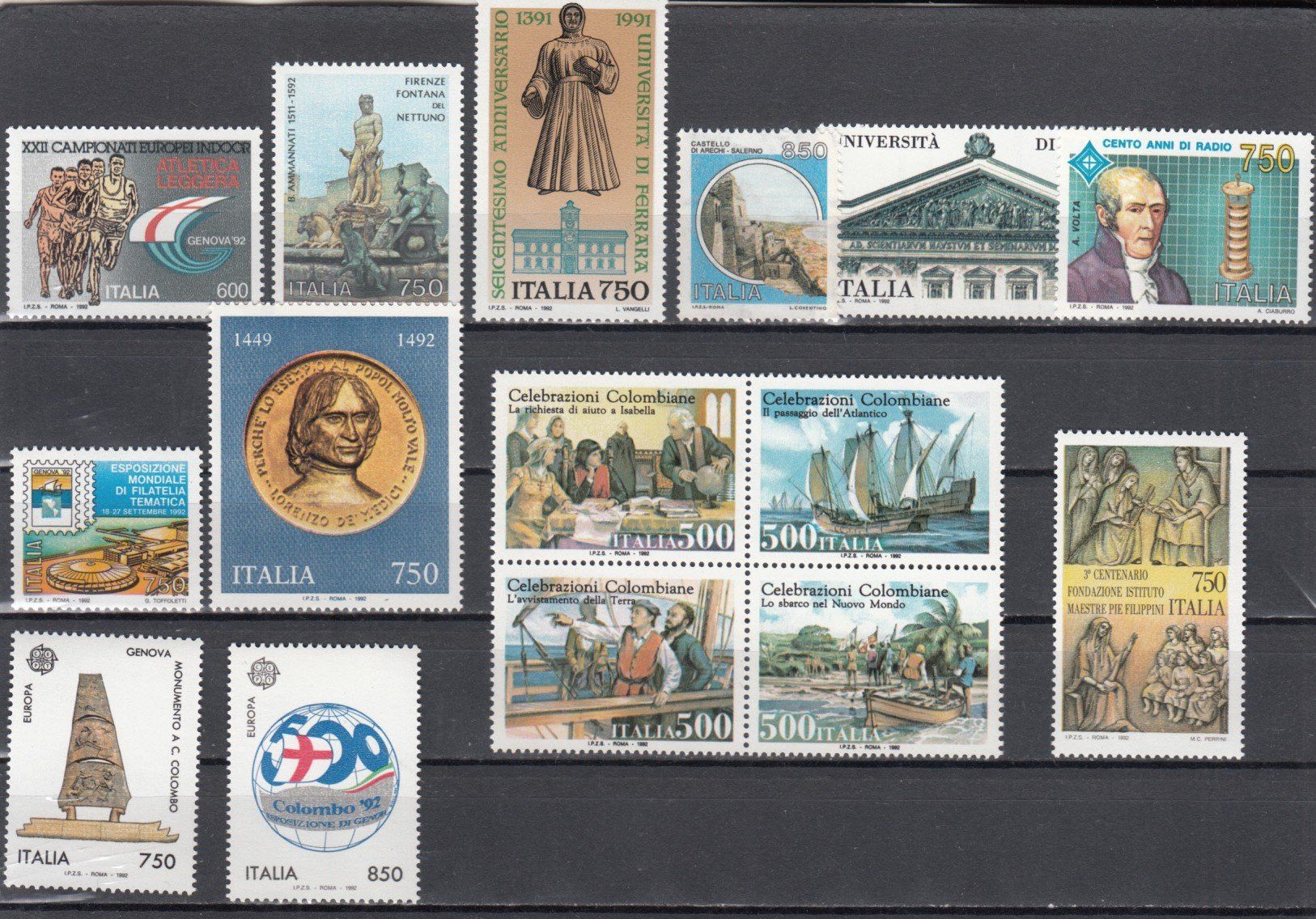 Tutti i francobolli: Italien 1992 postfrisch – Usato da Bürglen TG venduto da StampGraf 1
