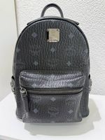 MCM Stark Mini Visetos Rucksack Schwarz Nieten Top Zustand