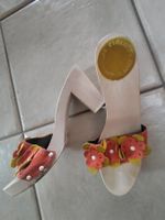 Anna Fidanza Clogs, Zoccoli Gr. 38 orange & gelbe Blumen