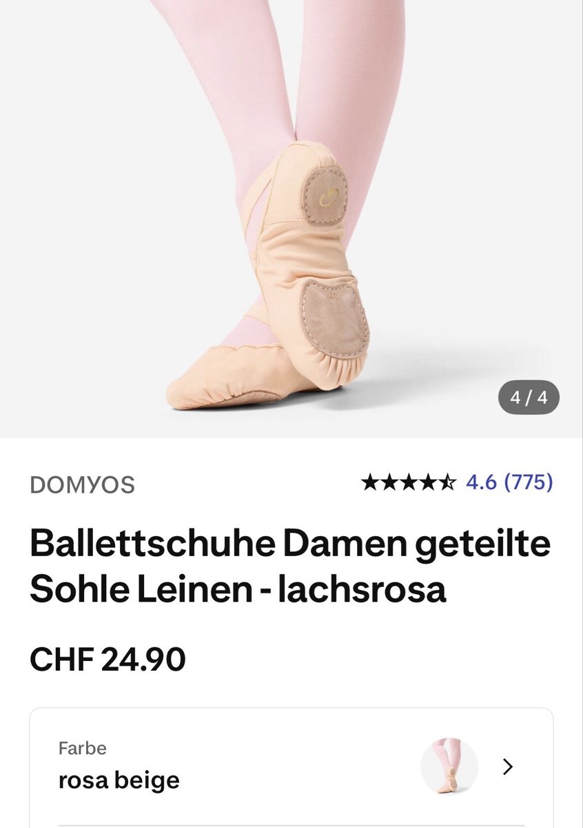 Decathlon Scarpe per ragazze: Ballettschuhe Decathlon, gr 29-30 – Usato da Wettswil venduto da piolla