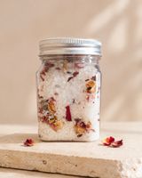 Bath Salts jar with dried flowers new