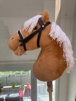 Fjord Hobby Horse 73cm weisse Mähne schwarzes Glitzer Zaum