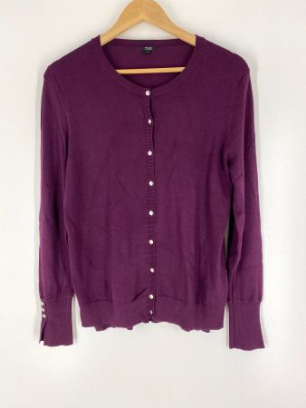 Feinstrickjacke mit Knöpfen, violett