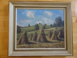 Hans Keller Horgen Erntezeit bei Hirzel Oelbild 1953