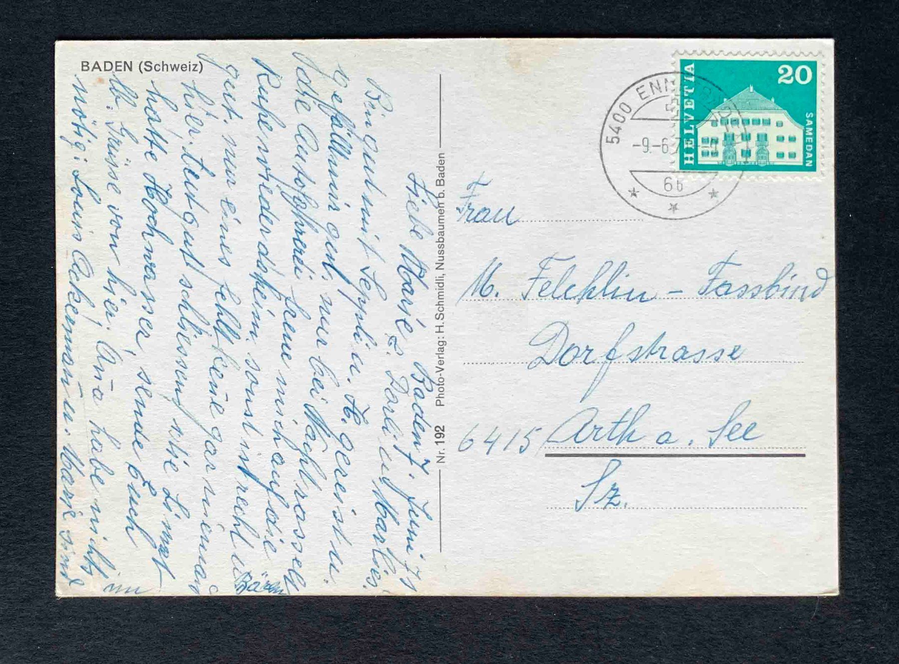Cartoline postali: AK BADEN Schweiz – Usato da Goldau venduto da artelier1 1