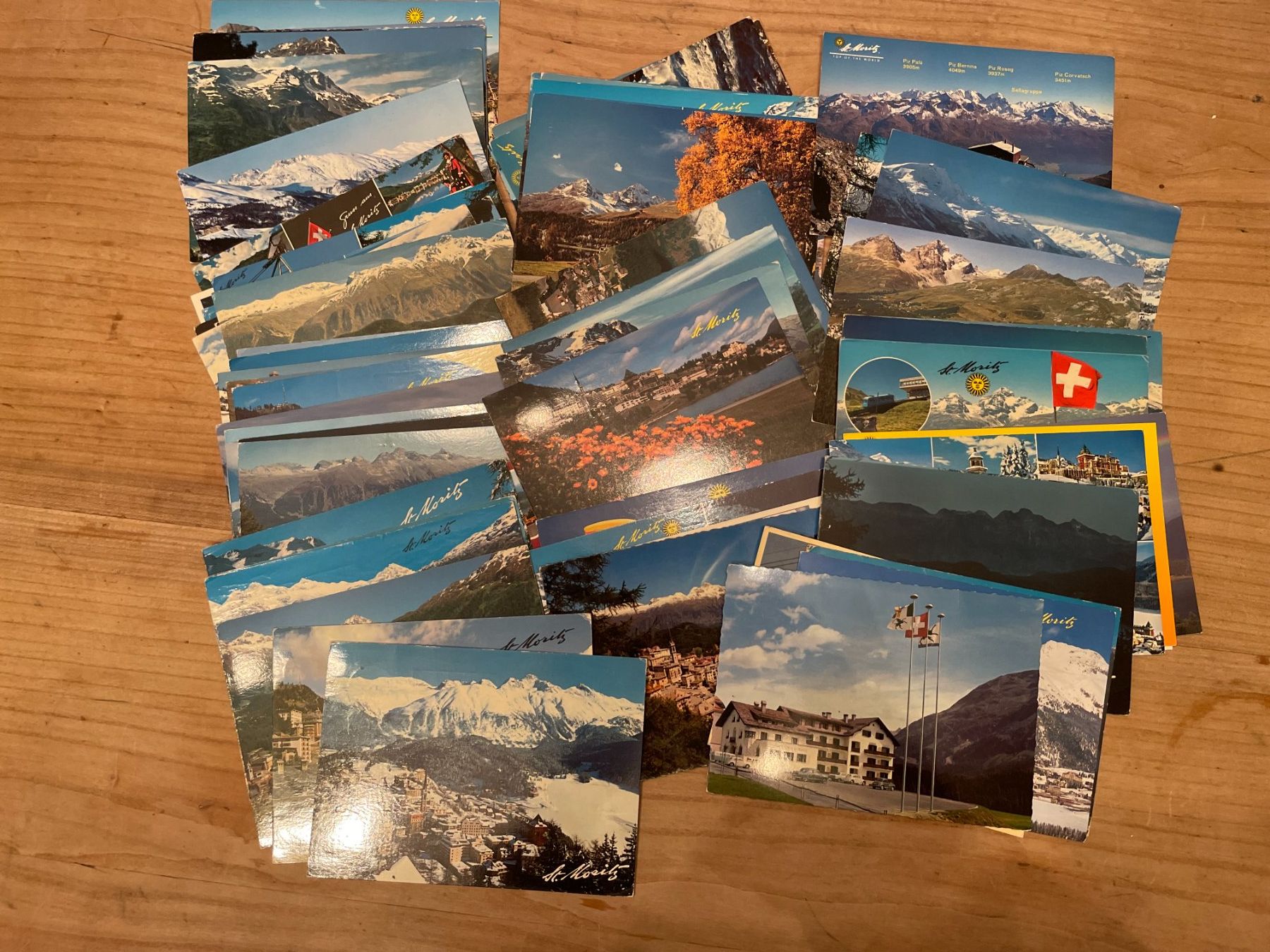 Ansichtskarten: AK GR 60 Ansichtskarten von St. Moritz (Engadin) – Gebraucht aus Thal von Danny82