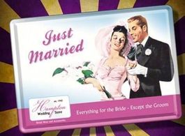 Blechpostkarte - Just Married
