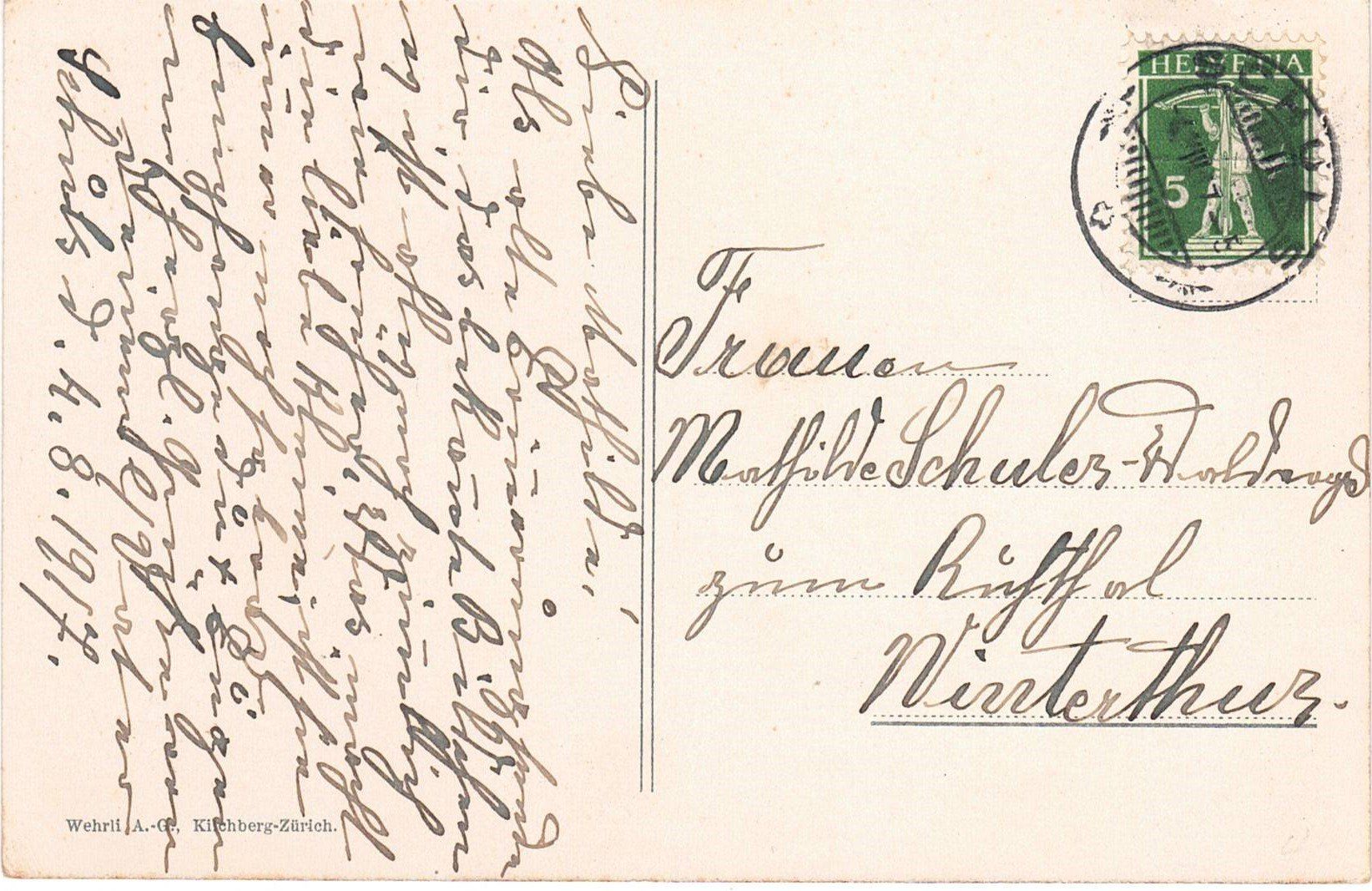Ansichtskarten: 1917 Schuls Dorfplatz – Gebraucht aus Kreuzlingen von Koi4 1