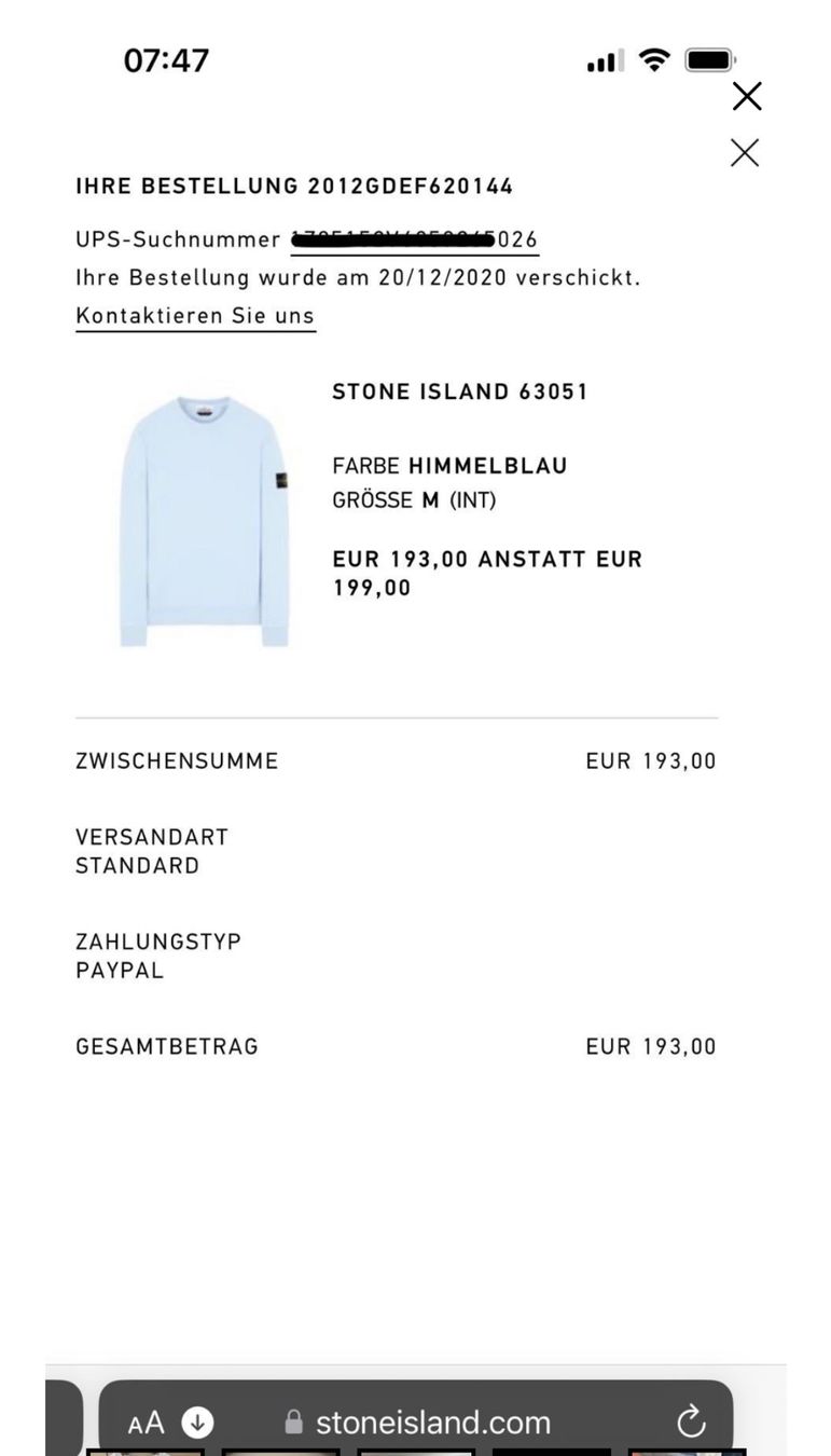 Stone Island Maglioni & Felpe: Stone Island Pullover babyblau Grösse M – Usato da Basel venduto da olo..ir 3