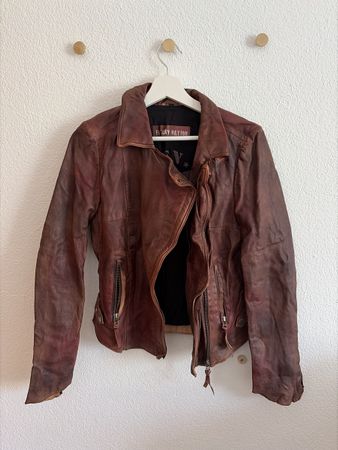 Freaky Nation Lederjacke Cognac Braun Gr. S – Bikerjacke