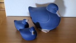 Deko Entenfamilie aus Ton    H/L/B  15,20,15 cm