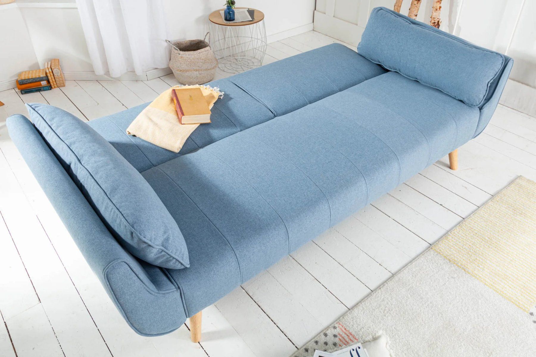 Sofas: Schlafsofa SOFIA PLUS 215cm Hellblau Struktur  OVP & Wie NEU – Neu und originalverpackt aus Winterthur von aredo 3