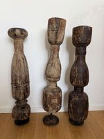 3 Kerzenständer Holz antik 