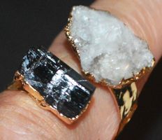 Ring L-9537–Turmalin & Bergkristall – 20 mm Innendurchmesser