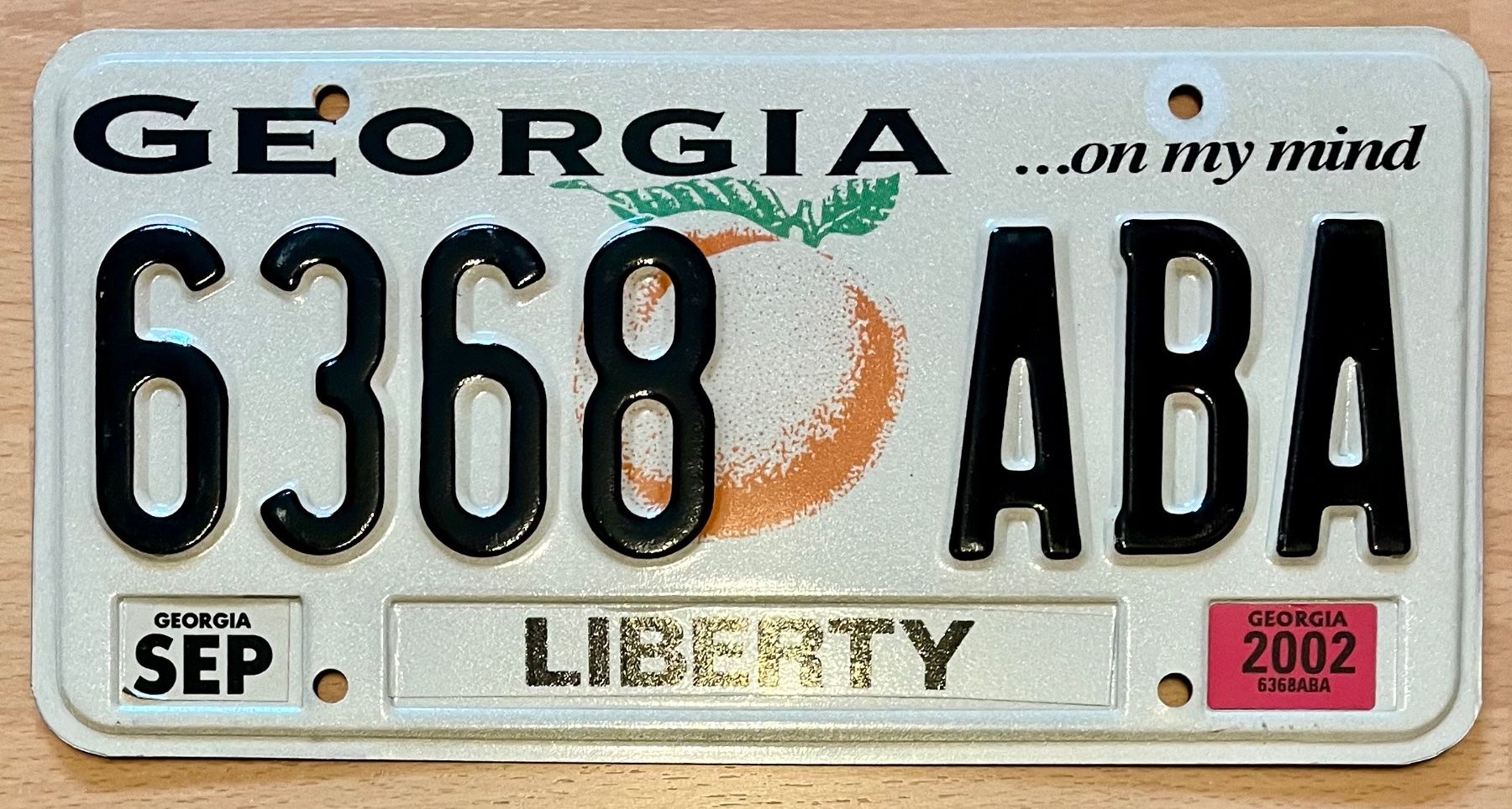 Insegne: US Georgia Nummernschild 6368 ABA – Usato da Wolfhalden venduto da 19651979