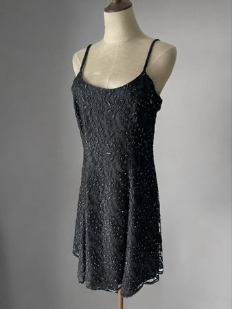 Vintage Swee Lo New York Kleid Schwarz mit Pailletten Gr. L