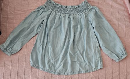 ONLY Carmenbluse, Gr. 38, Off-Shoulder, hellblau