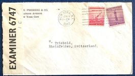 1942 USA Zensurbrief New York - Rheinfelden