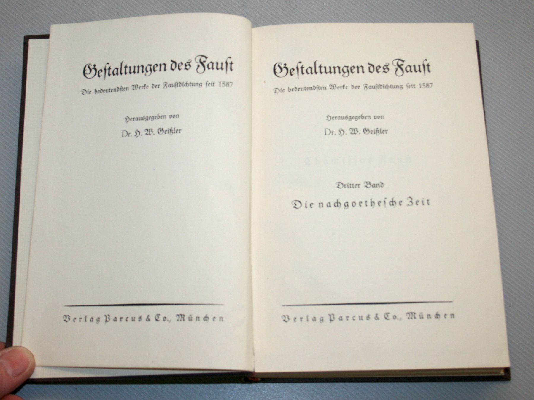 Bücher: Gestaltungen des Faust. Werke der Faustdichtung, EA 1927 – Gebraucht aus Schaffhausen von Kartenprofi 5
