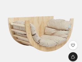 Montessori Wippe Little Nice Things mit Sitzkissen natur 