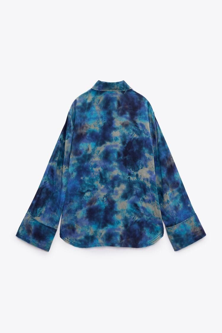 Zara Camicette: Zara Hemd Bluse Hemdbluse Batik Muster Blau Gr.38-40 NEU – Nuovo (secondo la descrizione) da Rotkreuz venduto da beltraum 7