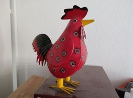 Grande poule rouge, rost métal
