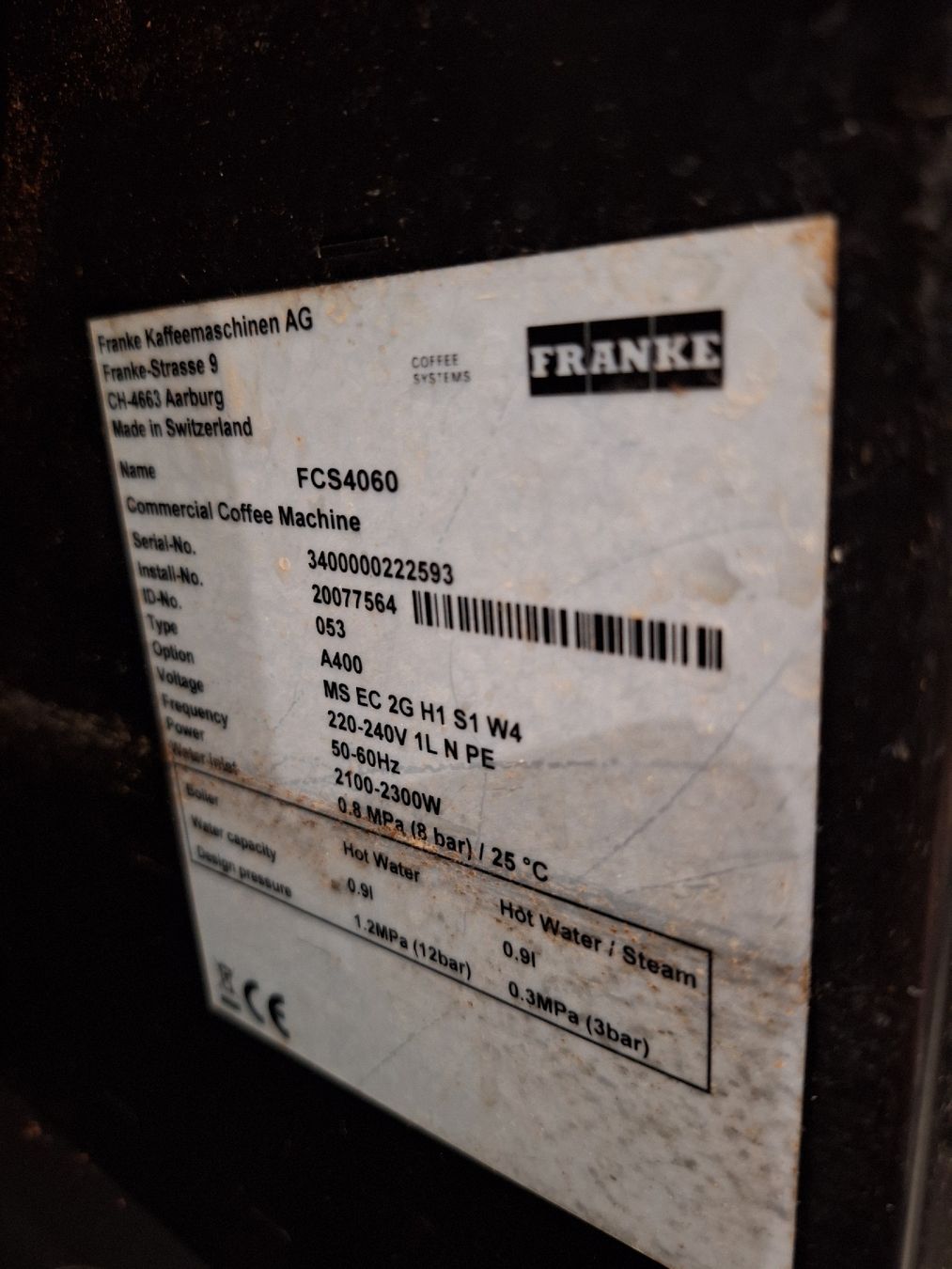 Franke Machines à café & Machines à expresso: Franke A400 Kaffeemaschine professionell – D'occasion à Thalheim AG par _mire_ 4