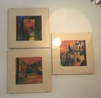 Trois Aquarelles signées - Magnifiques Couleurs! 1970