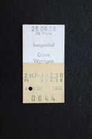 SBB - Billett Langenthal - Olten - Wynigen 1989